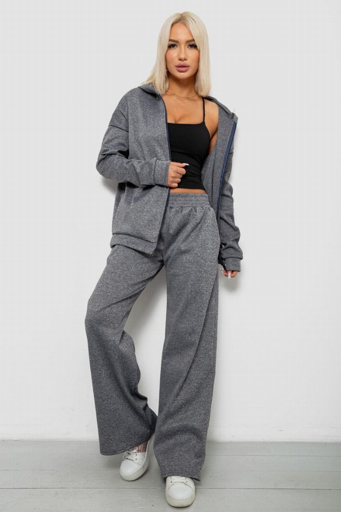 Спортивний костюм жіночий однотонний, колір сірий — фото товару KAMI STORE