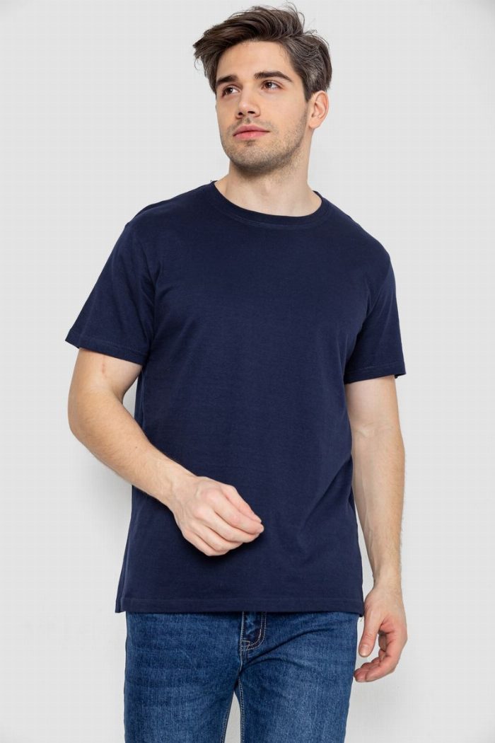 Футболка чоловіча базова білизняна, колір темно-синій — фото товару KAMI STORE