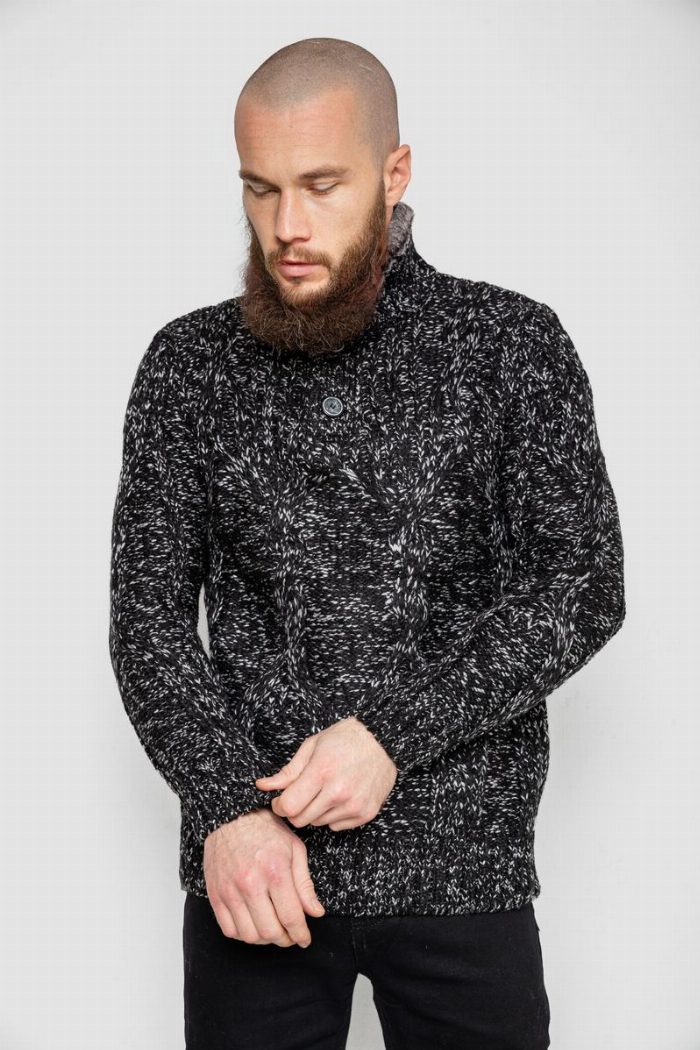 Светр чоловічий, колір чорно-сірий — фото товару KAMI STORE