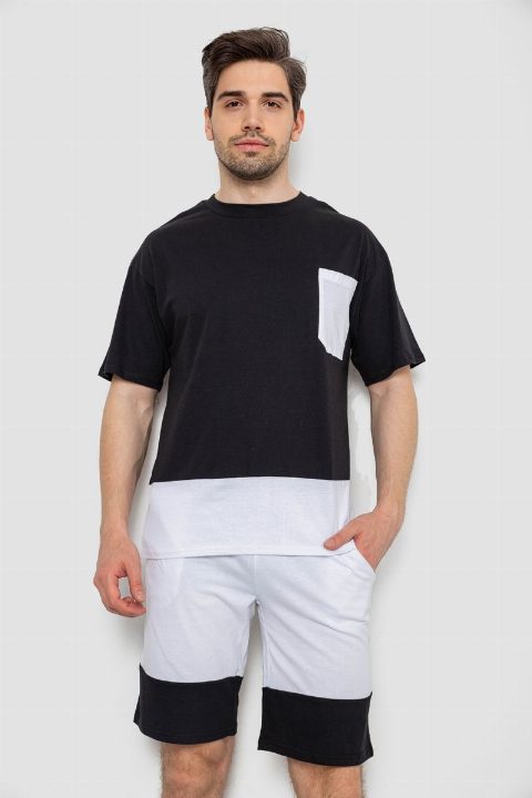 Костюм чоловічий повсякденний, колір чорно-білий — KAMI STORE