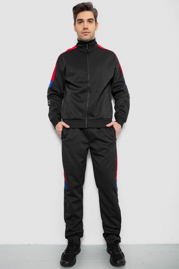 Спортивний костюм чоловічий двонитка, колір чорний — фото товару KAMI STORE