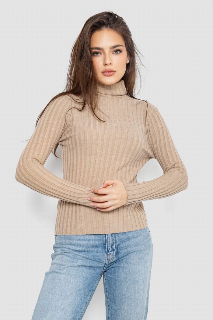Гольф жіночий однотонний, колір бежевий — фото товару KAMI STORE