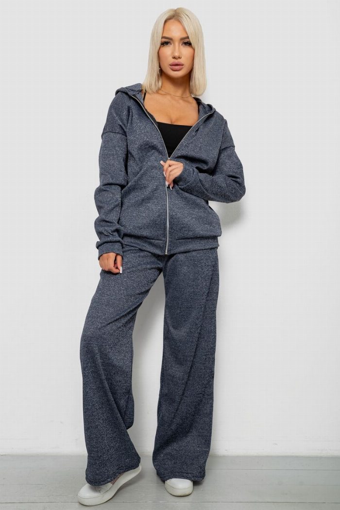 Спортивний костюм жіночий однотонний, колір джинс — фото товару KAMI STORE