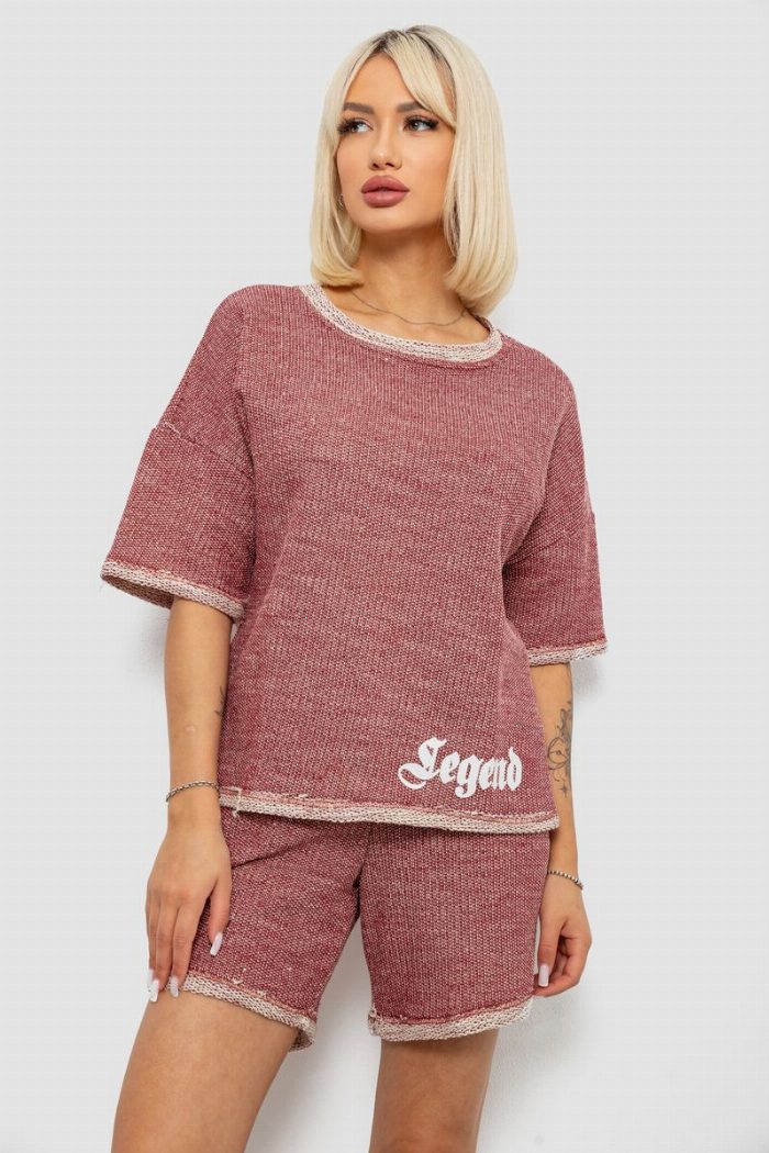 Костюм жіночий повсякденний, колір бордовий — фото товару KAMI STORE