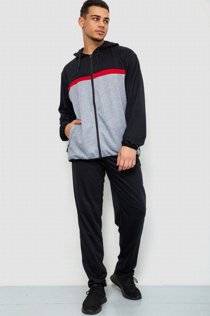 Спорт костюм чоловічий, колір чорно-сірий — фото товару KAMI STORE
