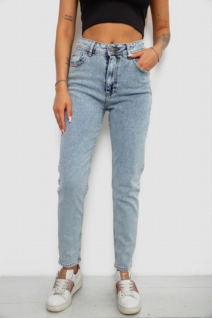 Джинси жіночі однотонні Skinny, колір блакитний — фото товару KAMI STORE